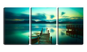 Quadro canvas 55x110 lagoa calma no cais