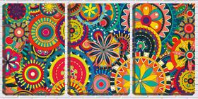 Quadro canvas 55x110 mandalas coloridas arte abstrata - Crie Life