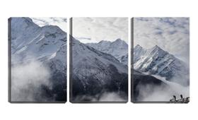 Quadro canvas 55x110 neve no pico das montanhas