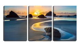 Quadro canvas 55x110 ondas sinuosas na praia