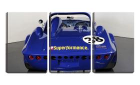 Quadro canvas 55x110 super carro de corrida azul - Crie Life