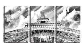 Quadro canvas 55x110 torre Eiffel pb visão de baixo