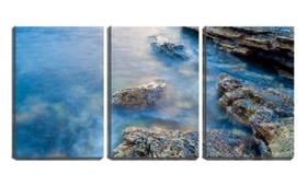 Quadro canvas 68x126 água azul nas pedras