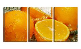 Quadro canvas 68x126 água corrente em fatias de laranja