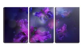 Quadro canvas 68x126 diversas borboletas violetas