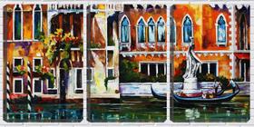Quadro canvas 68x126 gôndolas de Veneza arte