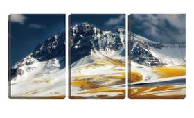 Quadro canvas 68x126 montanha rochosa manchas verdes - Crie Life