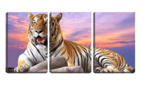 Quadro canvas 80x140 tigre ao pôr do sol