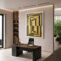 Quadro Canvas Abstrato Efeito 3D 90x60cm Mold Branca Quadro Canvas Abstrato Efeito 3D 90x60cm Mold Branca
