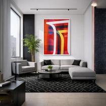 Quadro Canvas Abstrato Multicolorido 70x50cm Mold Preta Quadro Canvas Abstrato Multicolorido 70x50cm Mold Preta