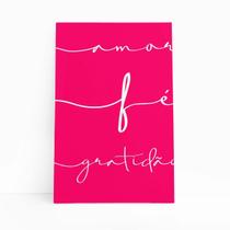 Quadro Canvas Amor Fé Gratidão Frases Decorativo 60X40Cm