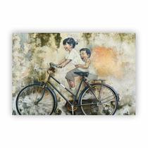 Quadro Canvas Arte Muro Bicicleta Crianças 60x40cm Quadro Canvas Arte Muro Bicicleta Crianças 60x40cm