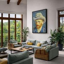 Quadro Canvas Auto Retrato Van Gogh 90x60cm Mold Branca Quadro Canvas Auto Retrato Van Gogh 90x60cm Mold Branca
