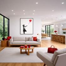 Quadro Canvas Banksy Girl With Balloon 40x30cm Mold Branca Quadro Canvas Banksy Girl With Balloon 40x30cm Mold Branca
