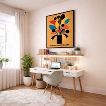 Quadro Canvas Bauhaus Ausstellung Bege 90x60cm Mold Preta