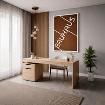 Quadro Canvas Bauhaus Brown Typographic 70x50cm Mold Branca Quadro Canvas Bauhaus Brown Typographic 70x50cm Mold Branca