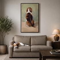 Quadro Canvas Beagle Print 40x30cm Mold Branca Quadro Canvas Beagle Print 40x30cm Mold Branca