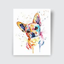 Quadro Canvas Cachorro Chihuahua Animais Tinta 50x40cm Quadro Canvas Cachorro Chihuahua Animais Tinta 50x40cm