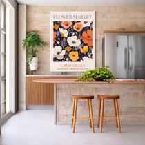 Quadro Canvas California Flower Market 40x30cm Mold Preta Quadro Canvas California Flower Market 40x30cm Mold Preta