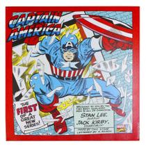 Quadro Canvas Capitão América Ação 40x40 Quadro Canvas Capitão América Ação 40x40