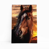 Quadro Canvas Cavalo Animais Fotografia Pôr Do Sol 60X40Cm