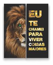 Quadro Canvas Decorativo Leão Frase Motivacional 80x100cm