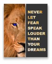 Quadro Canvas Decorativo Leão Frase Motivacional 80x100cm