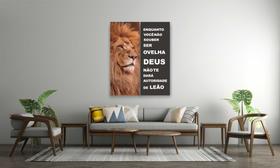 Quadro Canvas Decorativo Leão Frase Motivacional 80x100cm