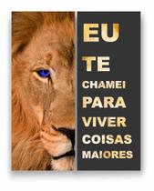 Quadro Canvas Decorativo Leão Frase Motivacional 80x100cm