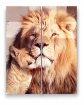 Quadro Canvas Decorativo Leão Rei de Juda Cruz 80x100cm