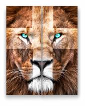 Quadro Canvas Decorativo Leão Rei de Juda Cruz 80x100cm - Estilo Artes