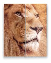 Quadro Canvas Decorativo Leão Rei de Juda Face Face 80x100cm