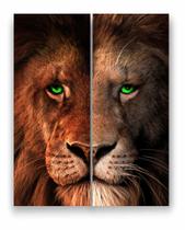 Quadro Canvas Decorativo Leão Rei de Juda Face Face 80x100cm Quadro Canvas Decorativo Leão Rei de Juda Face Face 80x100cm