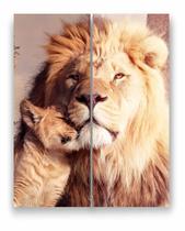 Quadro Canvas Decorativo Leão Rei de Juda Face Face 80x100cm