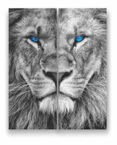 Quadro Canvas Decorativo Leão Rei de Juda Face Face 80x100cm Quadro Canvas Decorativo Leão Rei de Juda Face Face 80x100cm