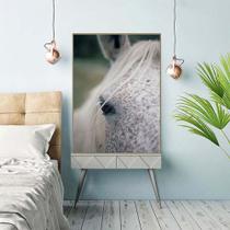 Quadro Canvas Decorativo para Sala Cavalo Branco 90x60 - LUGGUI ART FOTOG
