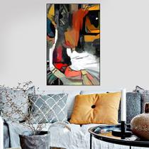 Quadro Canvas Decorativo para Sala Gato Pintura 3 90x60