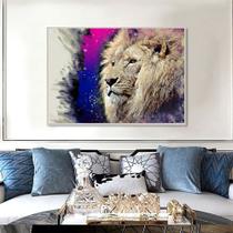 Quadro Canvas Decorativo para Sala Lion In Color 70x90