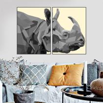 Quadro Canvas Decorativo para Sala Rinoceronte Geométrico 1,30x1,00 Quadro Canvas Decorativo para Sala Rinoceronte Geométrico 1,30x1,00