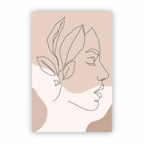 Quadro Canvas Desenho de Mulher e Planta Minimalista 30x40cm Quadro Canvas Desenho de Mulher e Planta Minimalista 30x40cm