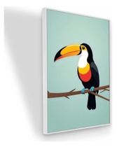 Quadro Canvas Desenho Tucano 90x60 Cm Com Moldura Moldura Branca Quadro Canvas Desenho Tucano 90x60 Cm Com Moldura Moldura Branca