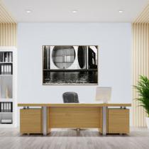 Quadro Canvas Edifício e Lago 90x1,20