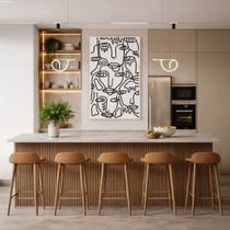 Quadro Canvas Face Mosaico 70x50cm Mold Branca