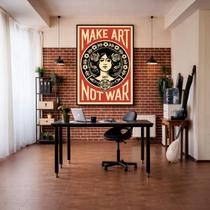 Quadro Canvas Fairey Make Art Not War 40x30cm Mold Preta