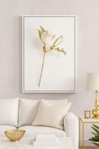Quadro Canvas Flor Dourada - Elegância-