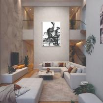Quadro Canvas Fluxo Etéreo 90x60cm Mold Branca Quadro Canvas Fluxo Etéreo 90x60cm Mold Branca