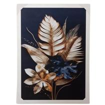 Quadro Canvas Folhas Douradas Alta Definição 3D - Moldura 50 x 70 Dorkas