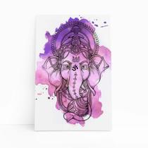 Quadro Canvas Ganesha Deus Hindu Aquarela Roxo 60X40Cm