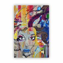 Quadro Canvas Graffiti Abstrato Muro Rua Mulher 60x40cm Quadro Canvas Graffiti Abstrato Muro Rua Mulher 60x40cm