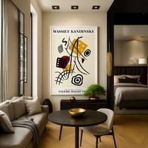 Quadro Canvas Kandinsky Arte Abstrata 40x30cm Mold Preta